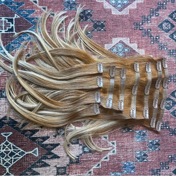 12 inch seamless natural red balayage hair extensions from Luxy - Picture 6 of 8